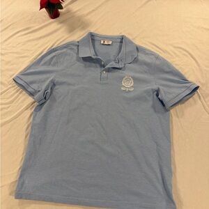 Charles Tyrwhitt England Rugby Polo Shirt Baby Blue Size L Embroidered